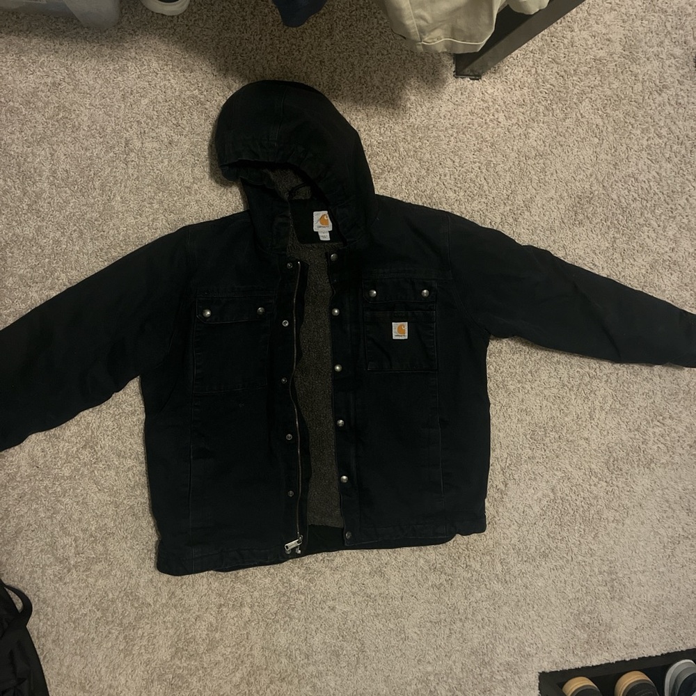 Black Carhartt Detriot Jacket with hood
